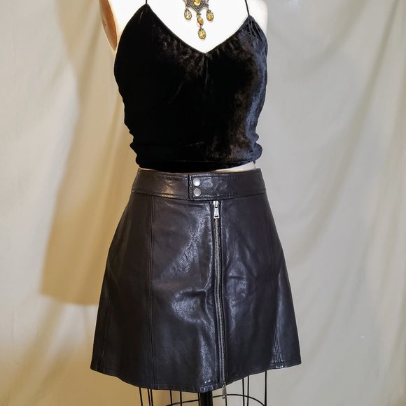 ❣Host Pick❣ POLO Ralph Lauren Blue Label Sheep Leather Skirt - Picture 4 of 8